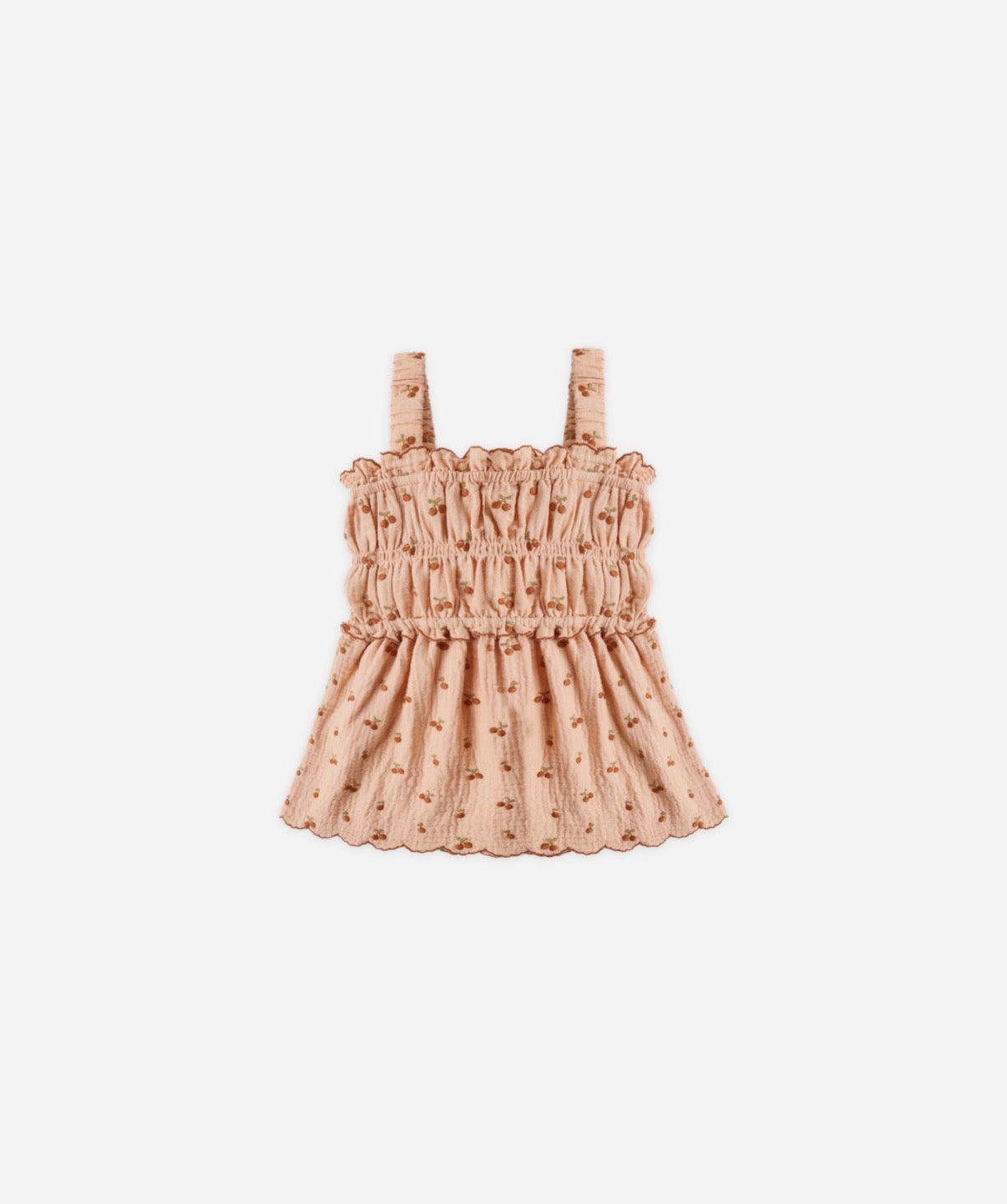 Rylee + Cru - Smocked Tank Cherry Embroidery