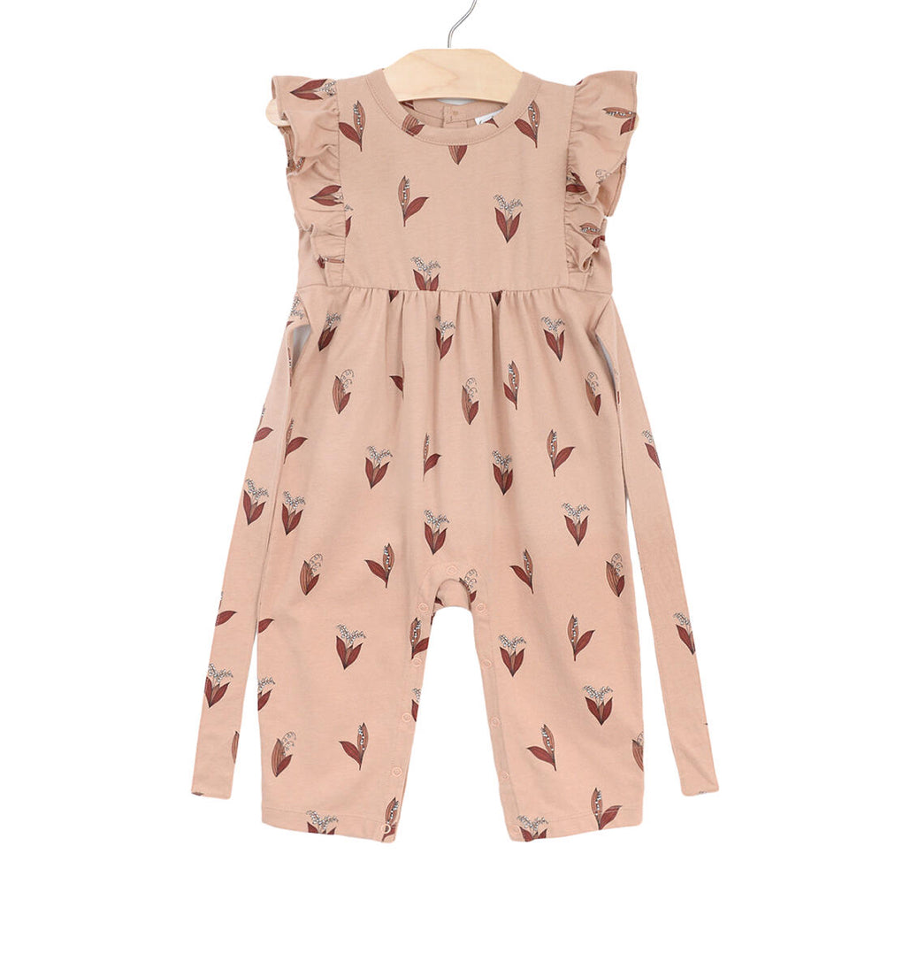 City Mouse Studio- Flutter Long Romper- Combed Jersey- Lily of the Valley