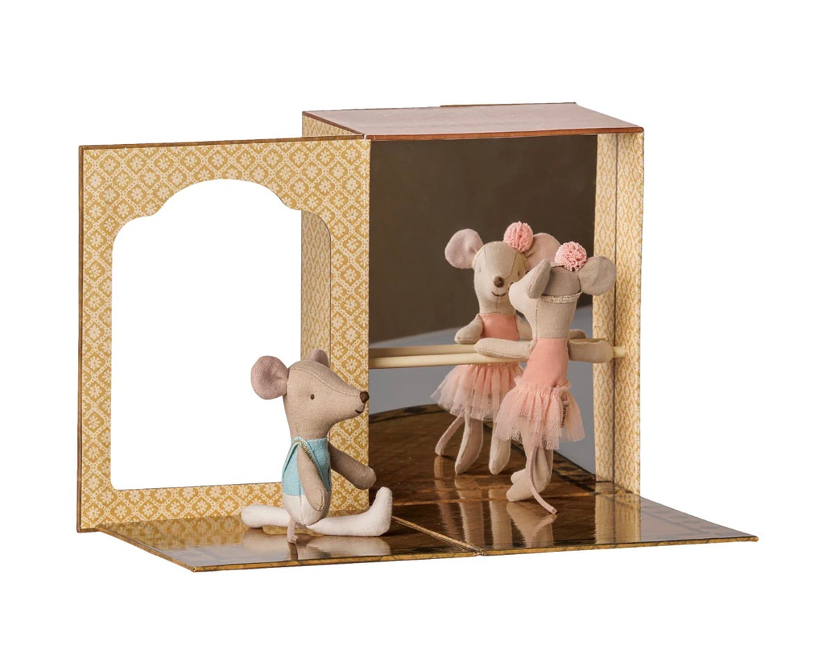 Maileg - Ballet Mice in Dance Studio, Little Sister and Little Brother