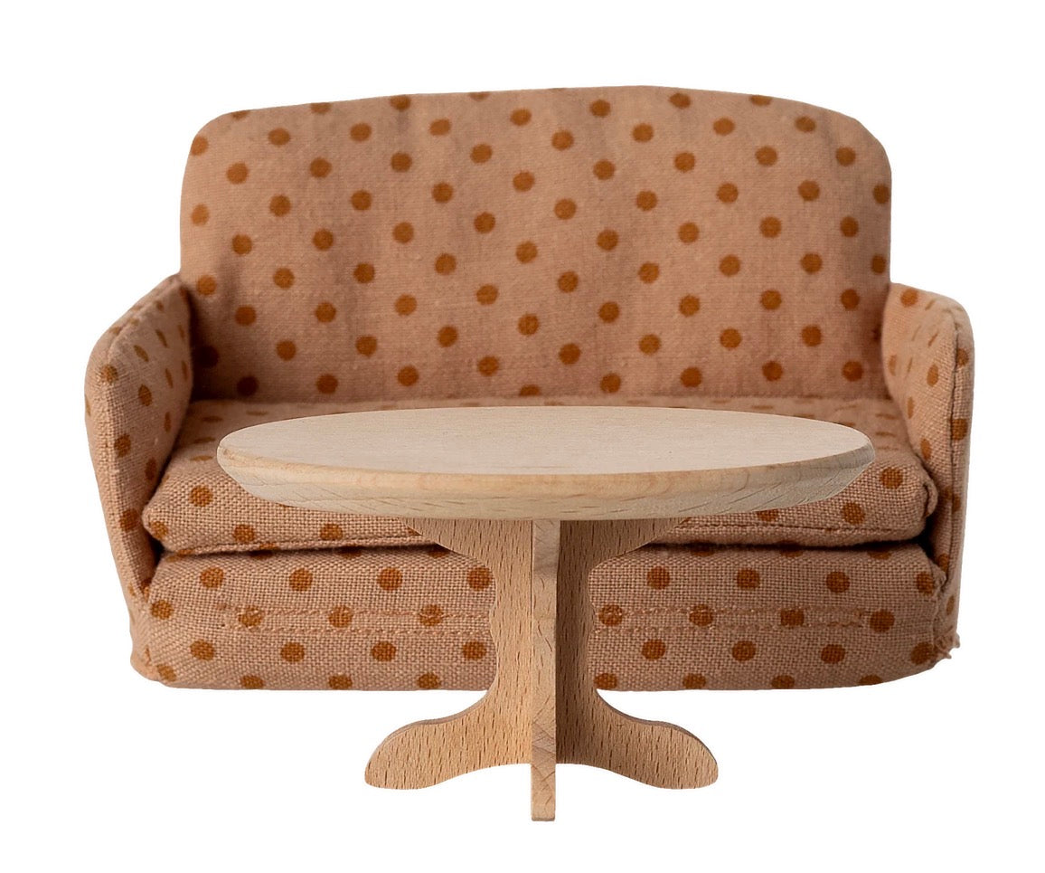 Maileg - Oval Coffee Table. Mouse - Nature