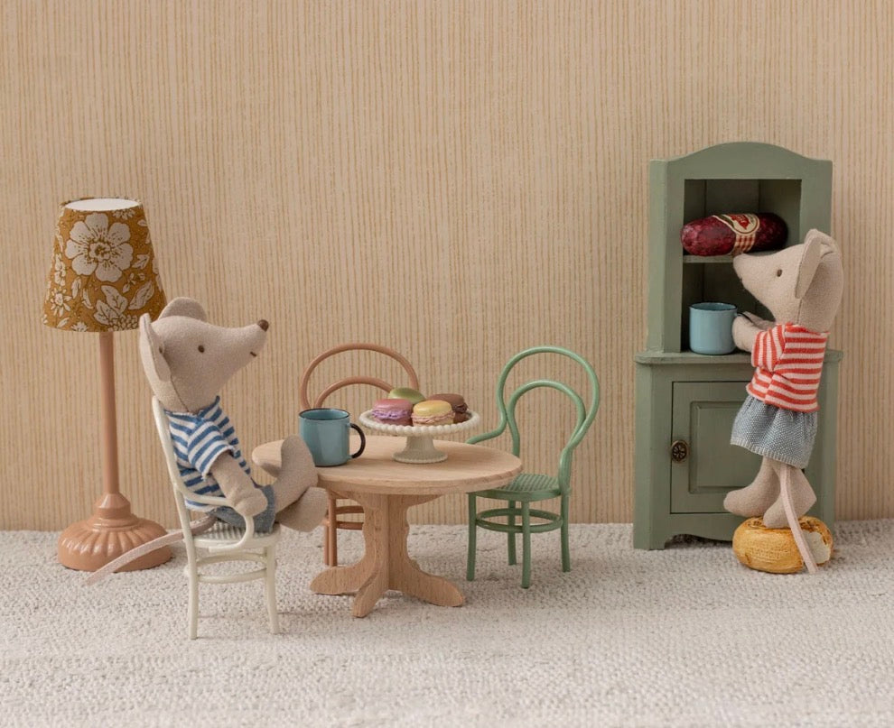Maileg - Oval Dining Table. Mouse - Nature