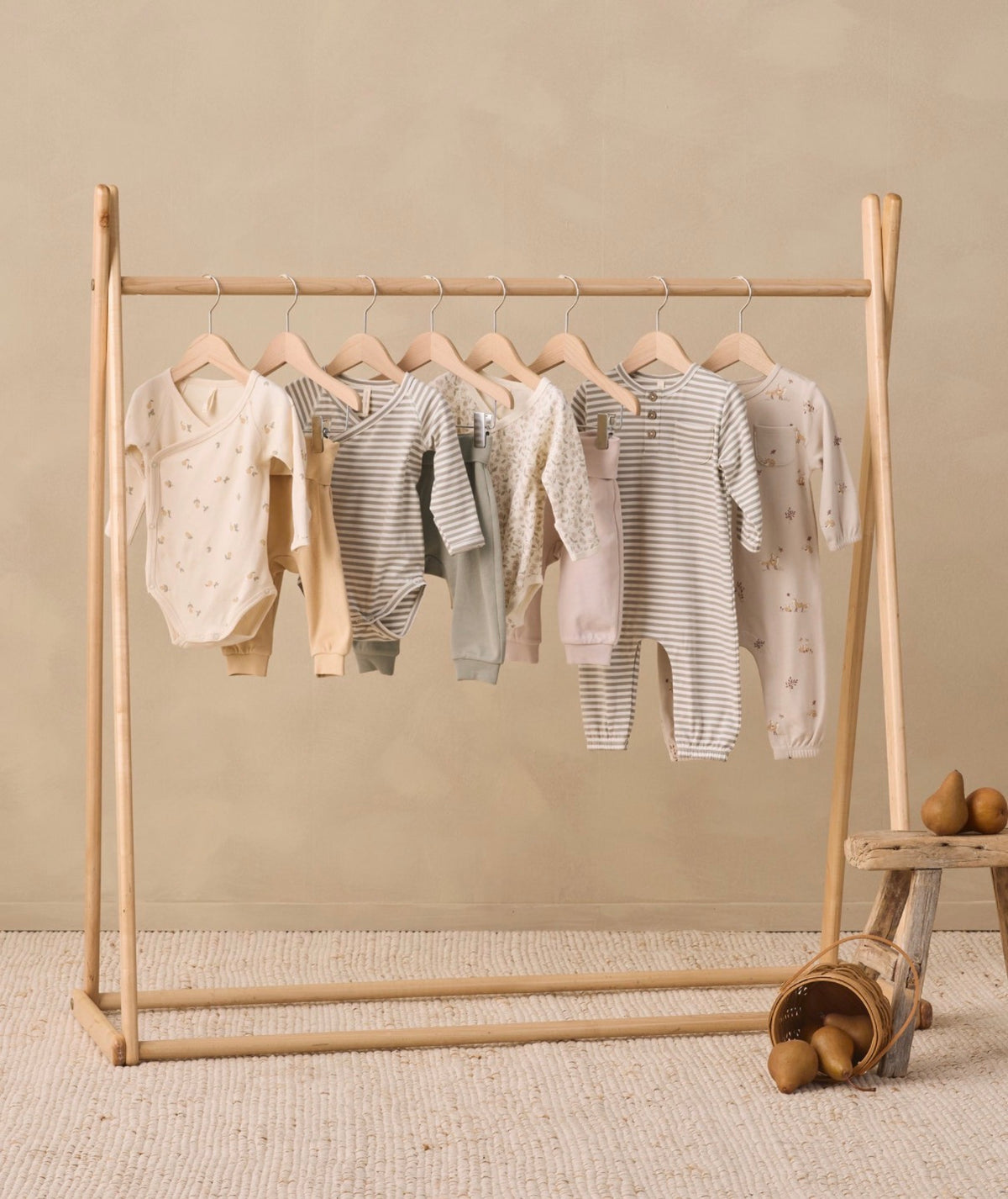 Quincy Mae - Side Snap Bodysuit + Pant Set - Pears