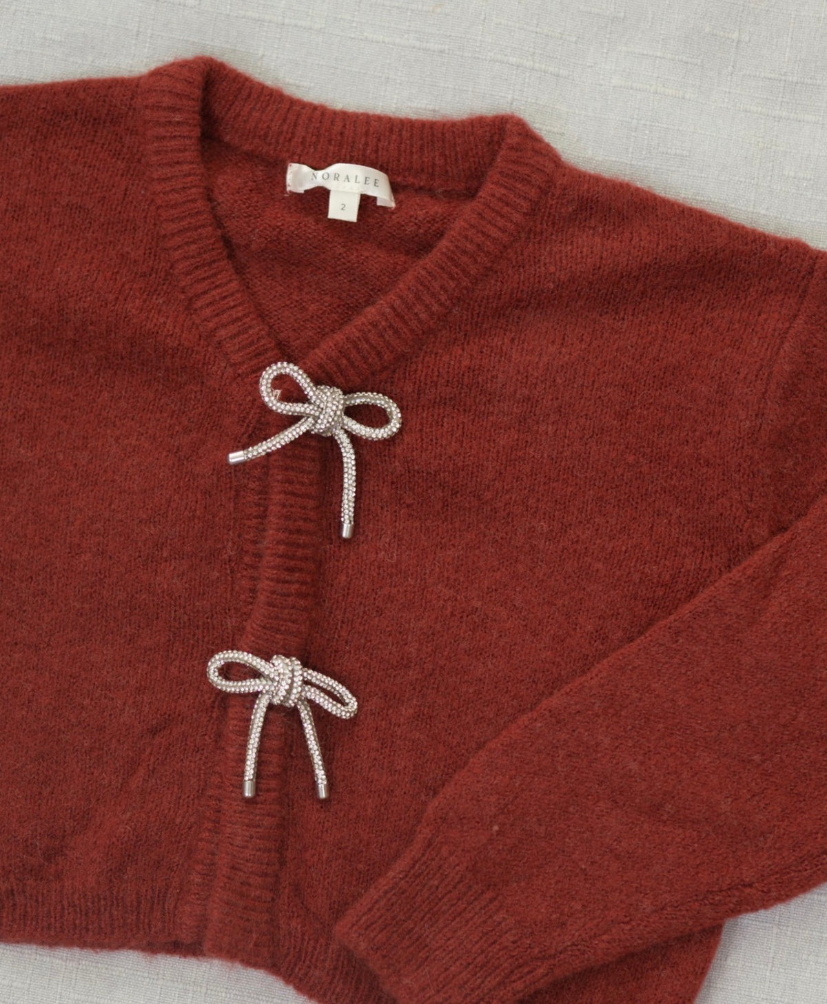 Noralee - Bow Cardigan Ruby