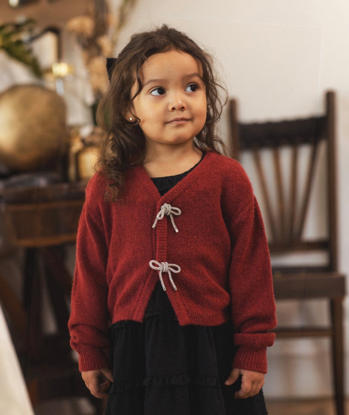 Noralee - Bow Cardigan Ruby