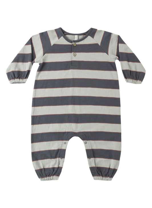 Rylee + Cru - Henley Jumpsuit - Sage Stripe