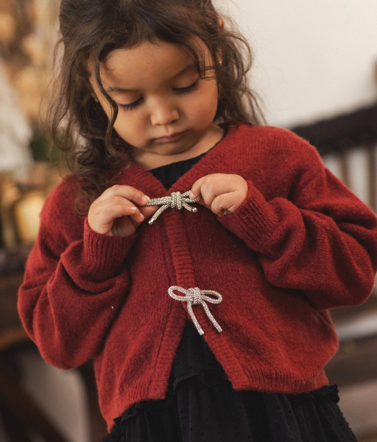 Noralee - Bow Cardigan Ruby