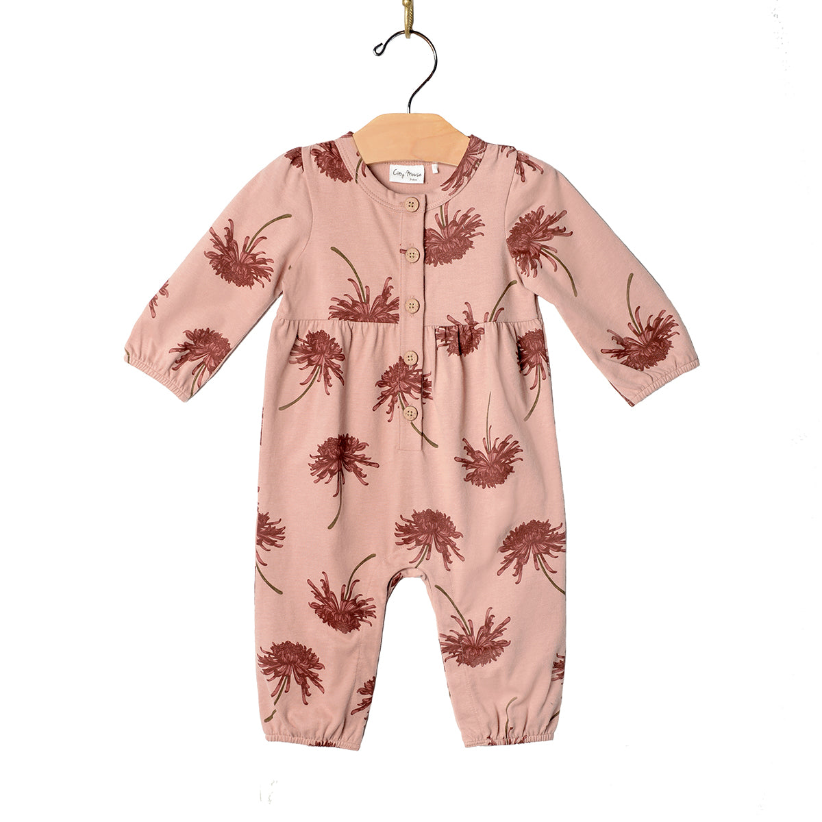 City Mouse Studio- Hanley Long Leg Romper/ Combed Jersey- Chrysanthemum