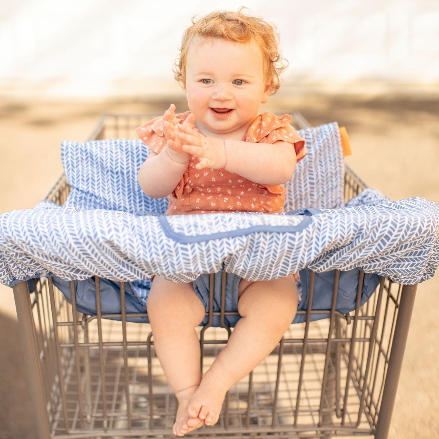 Baby Shopping Cart Cover | Blue Little Arrows Design - online purchase only
