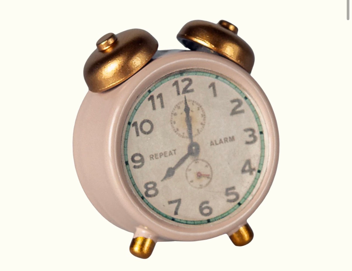 Maileg - Alarm Clock, Mouse - Powder