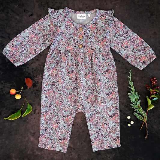 City Mouse Studio - Flutter Sleeve Romper - Fall Forest