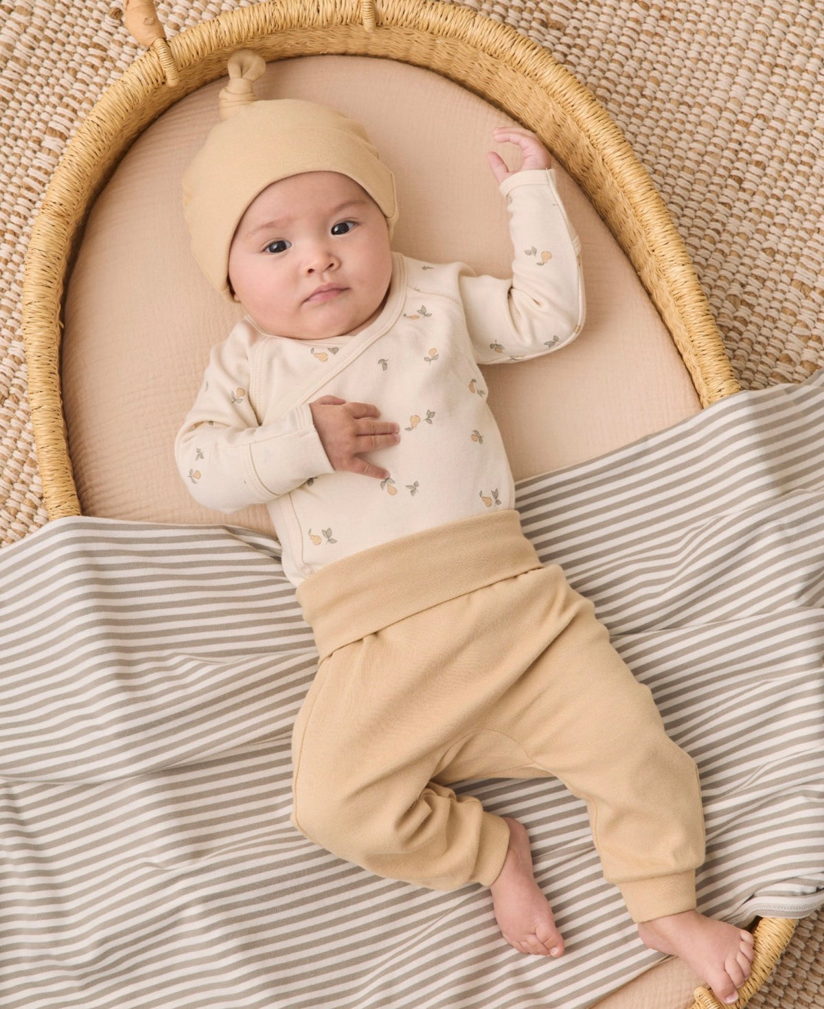 Quincy Mae - Side Snap Bodysuit + Pant Set - Pears