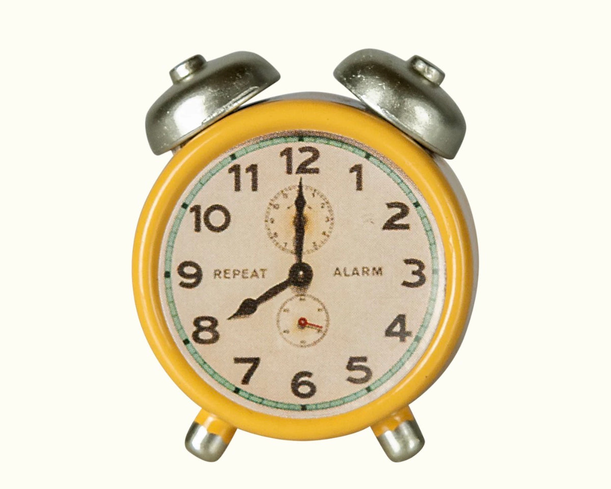 Maileg - Alarm Clock, Mouse - Yellow