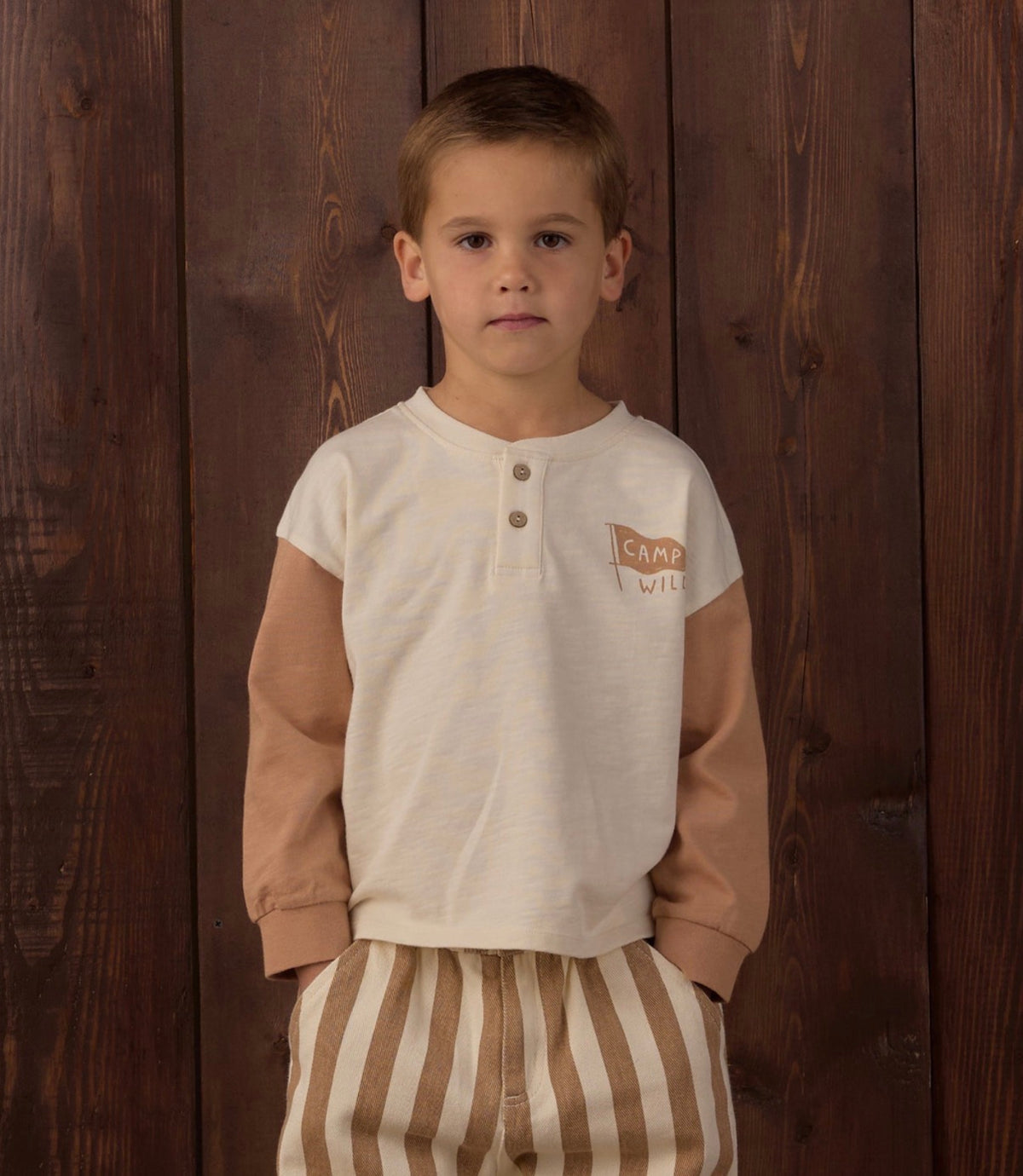 Rylee + Cru - Relaxed Long Sleeve Henley - Camp Wild