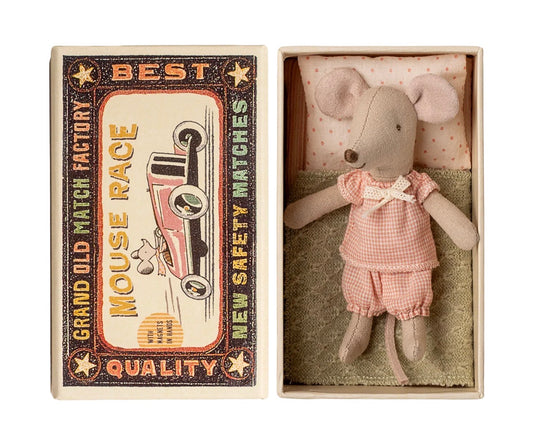 Maileg - Little Sister Mouse in Matchbox