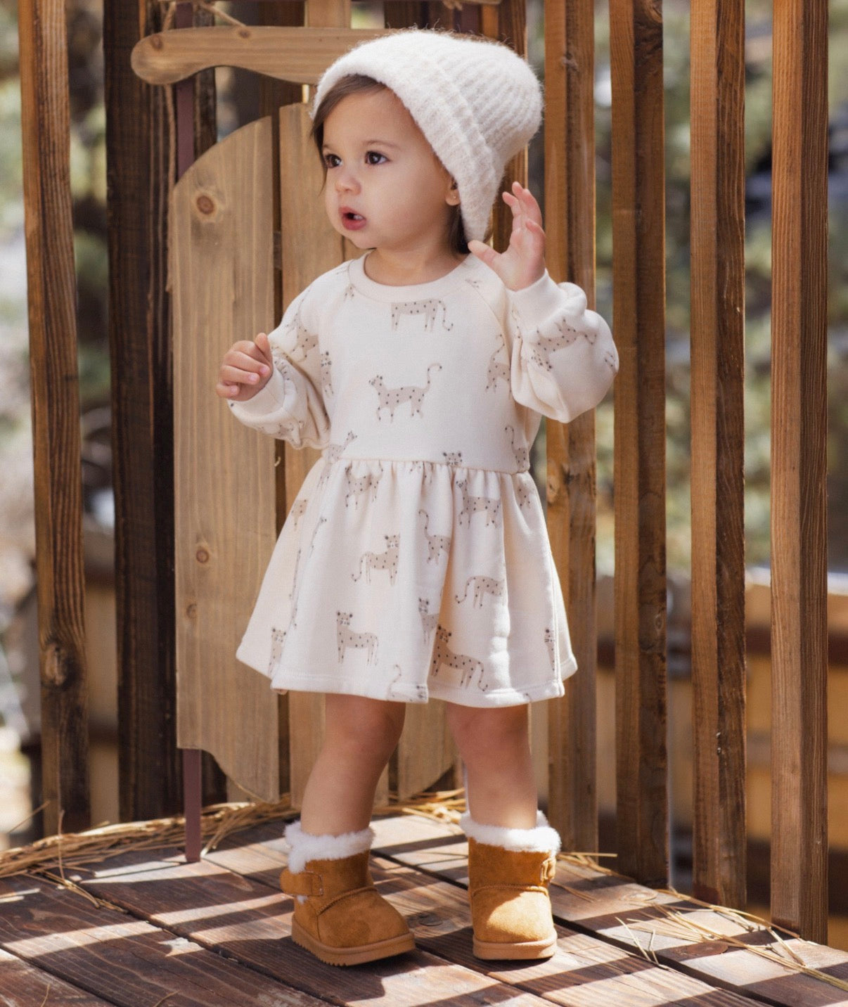 Rylee + Cru - Raglan Dress - Leopard