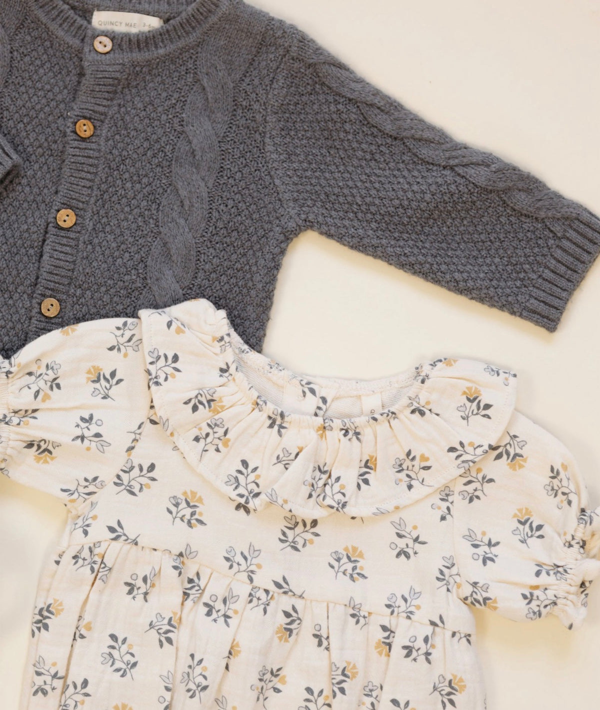 Quincy Mae - Collared Romper French Floral