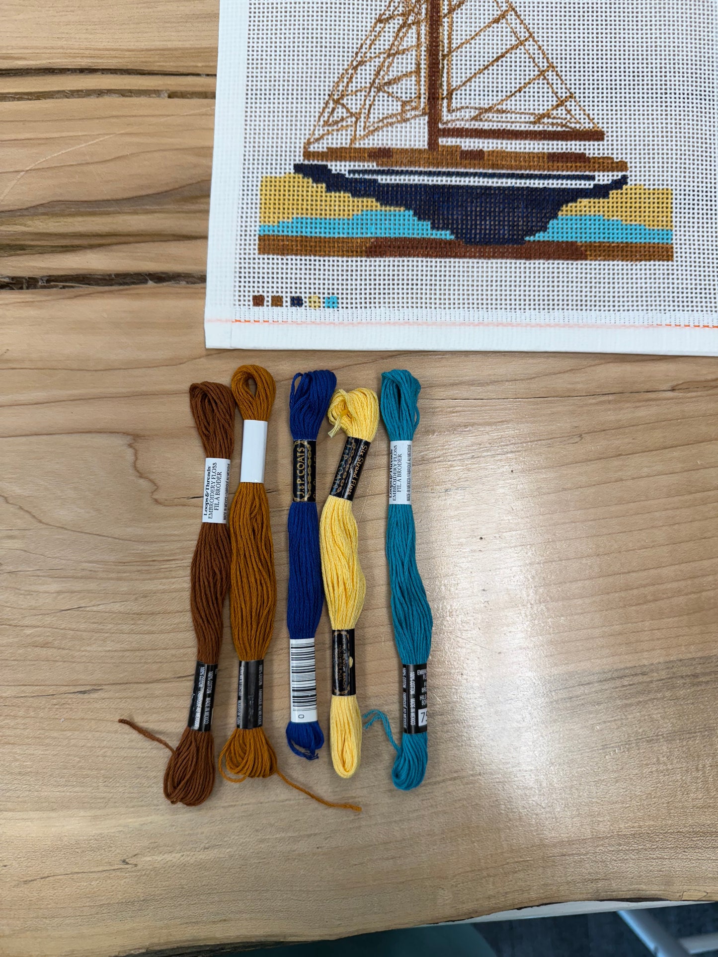 Marie Claire Custom Hand-Painted Needlepoint Canvas Kit - MV Ship