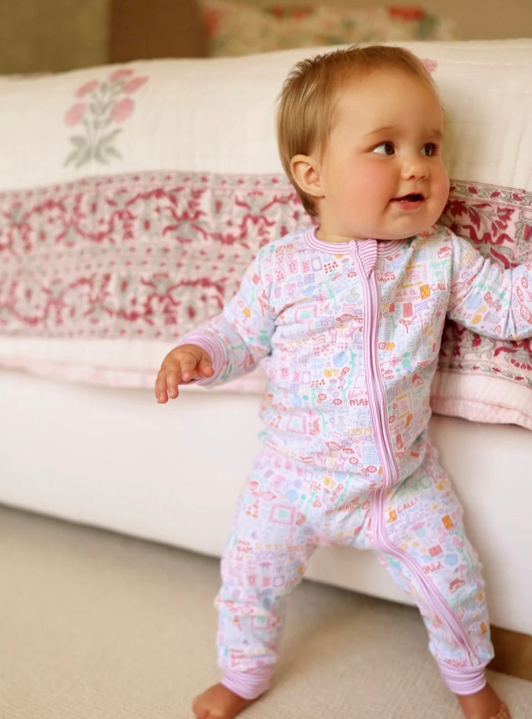 Joy Street - Mahjong Zip Baby Onesies