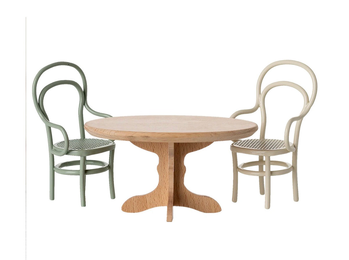 Maileg - Oval Dining Table. Mouse - Nature
