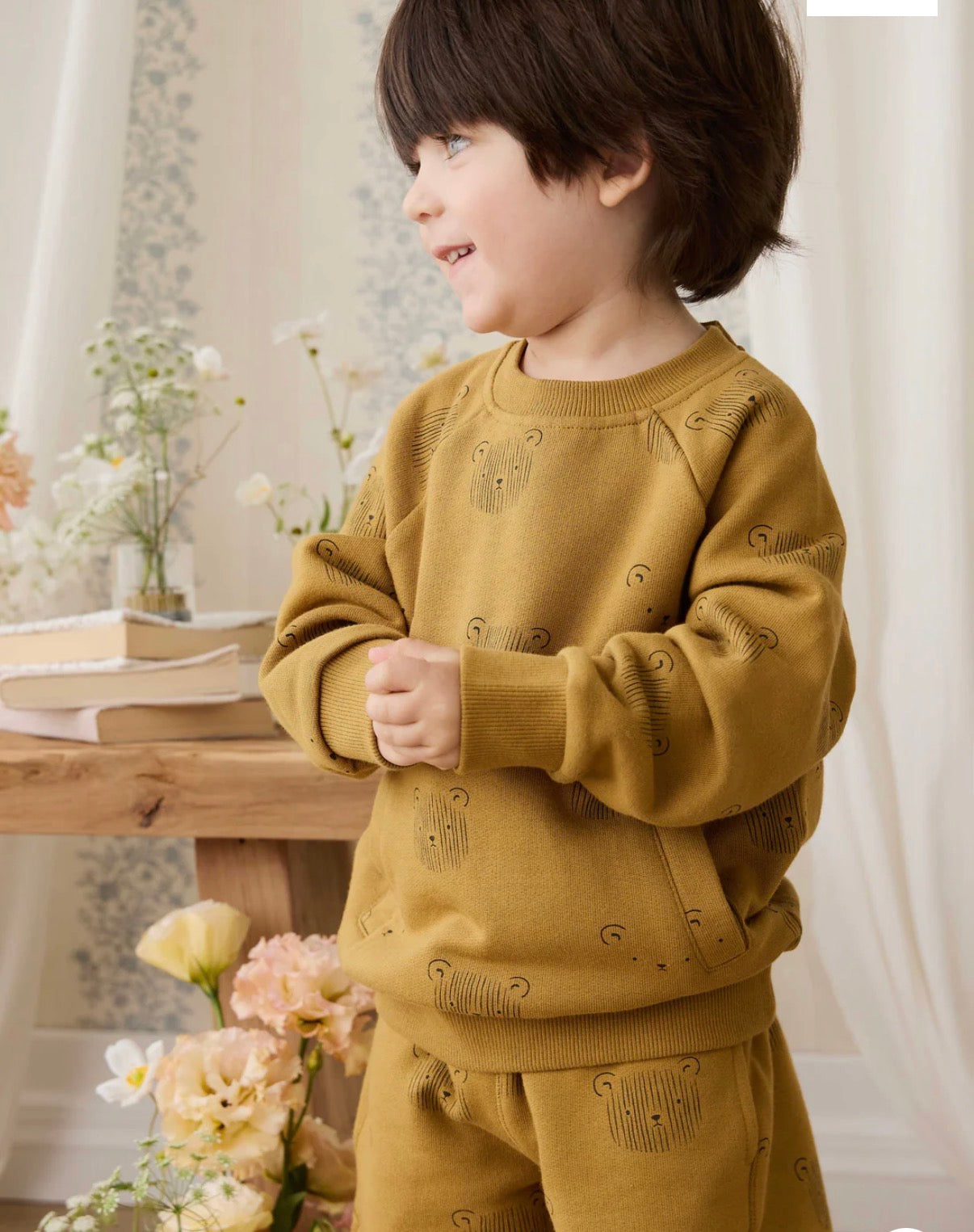 Jamie Kay - Organic Cotton Henry Sweatshirt - Buckwheat Teddy Face