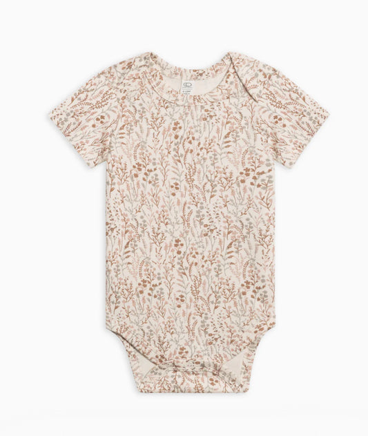 Colored Organics - Organic Baby Pearl Petal Sleeve Bodysuit - Marine Floral