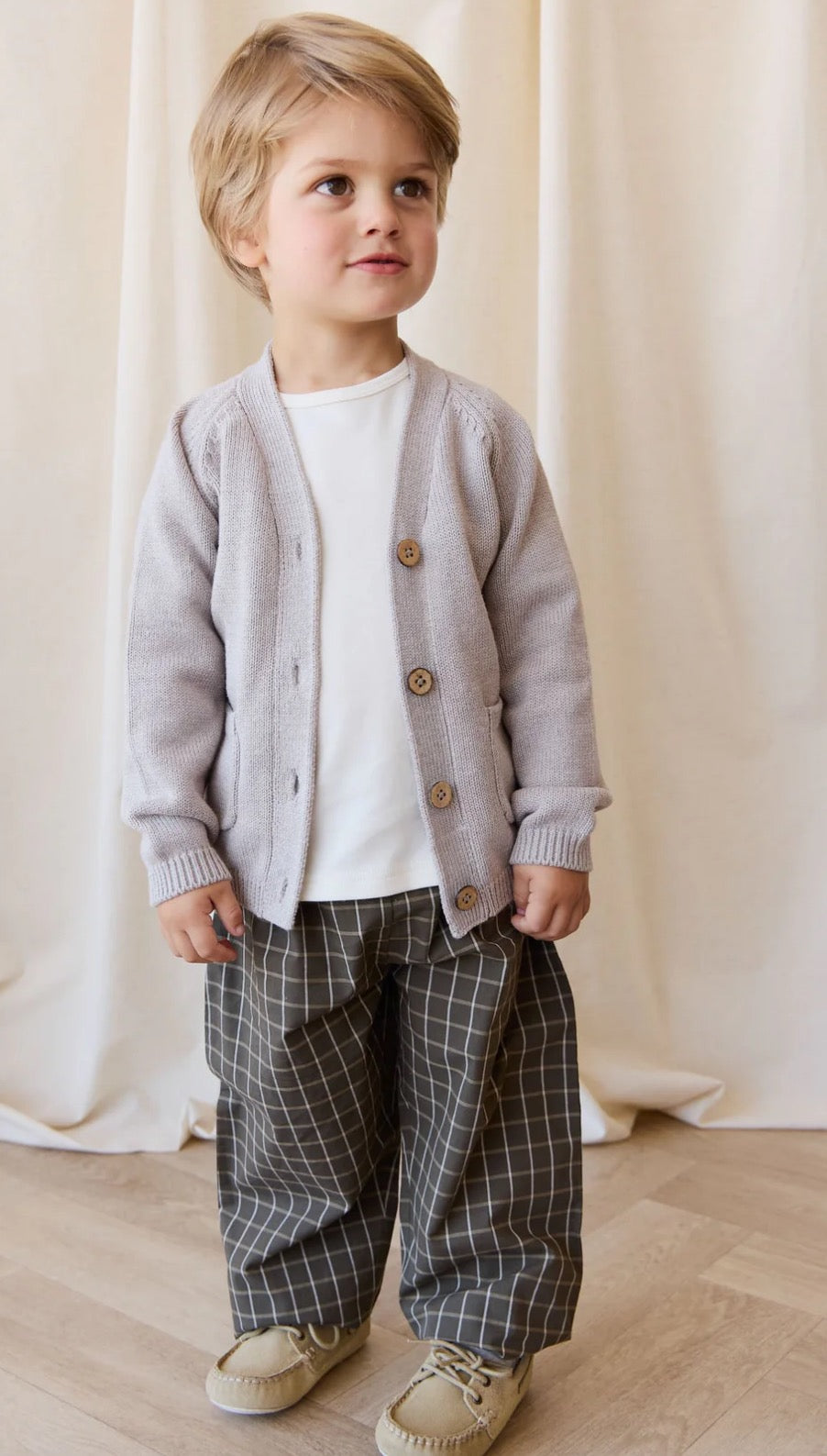 Jamie Kay Organic Cotton Kingston Pant - Variegated Grid Tarmac