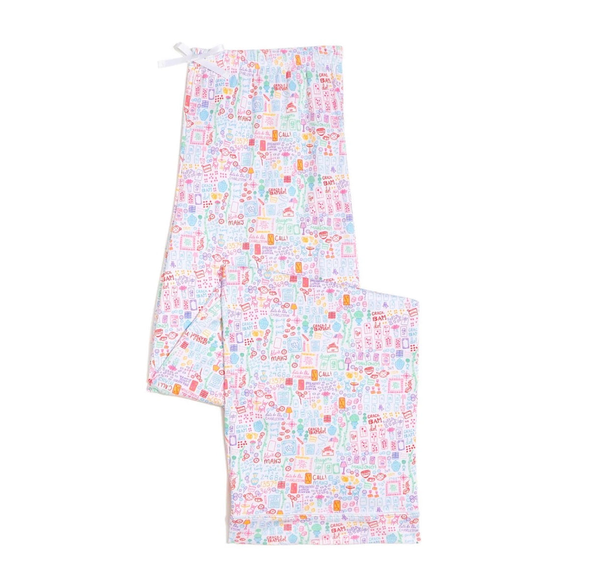 Joy Street - Mahjong Women’s Button Front Long Pajama Set