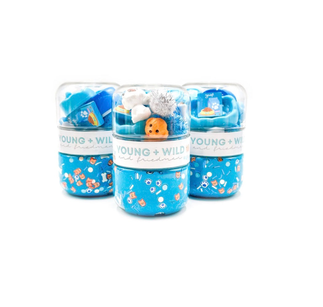 Young + Wild and Friedman - Grab & Go Dough Jar - Blue Pet Shop