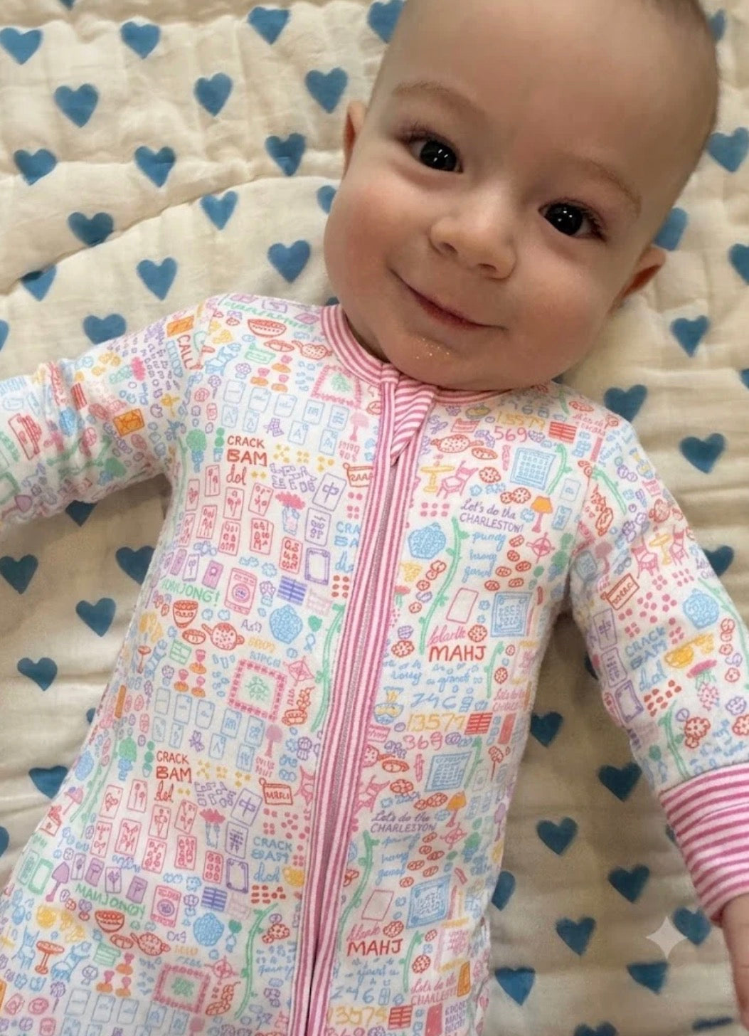 Joy Street - Mahjong Zip Baby Onesies