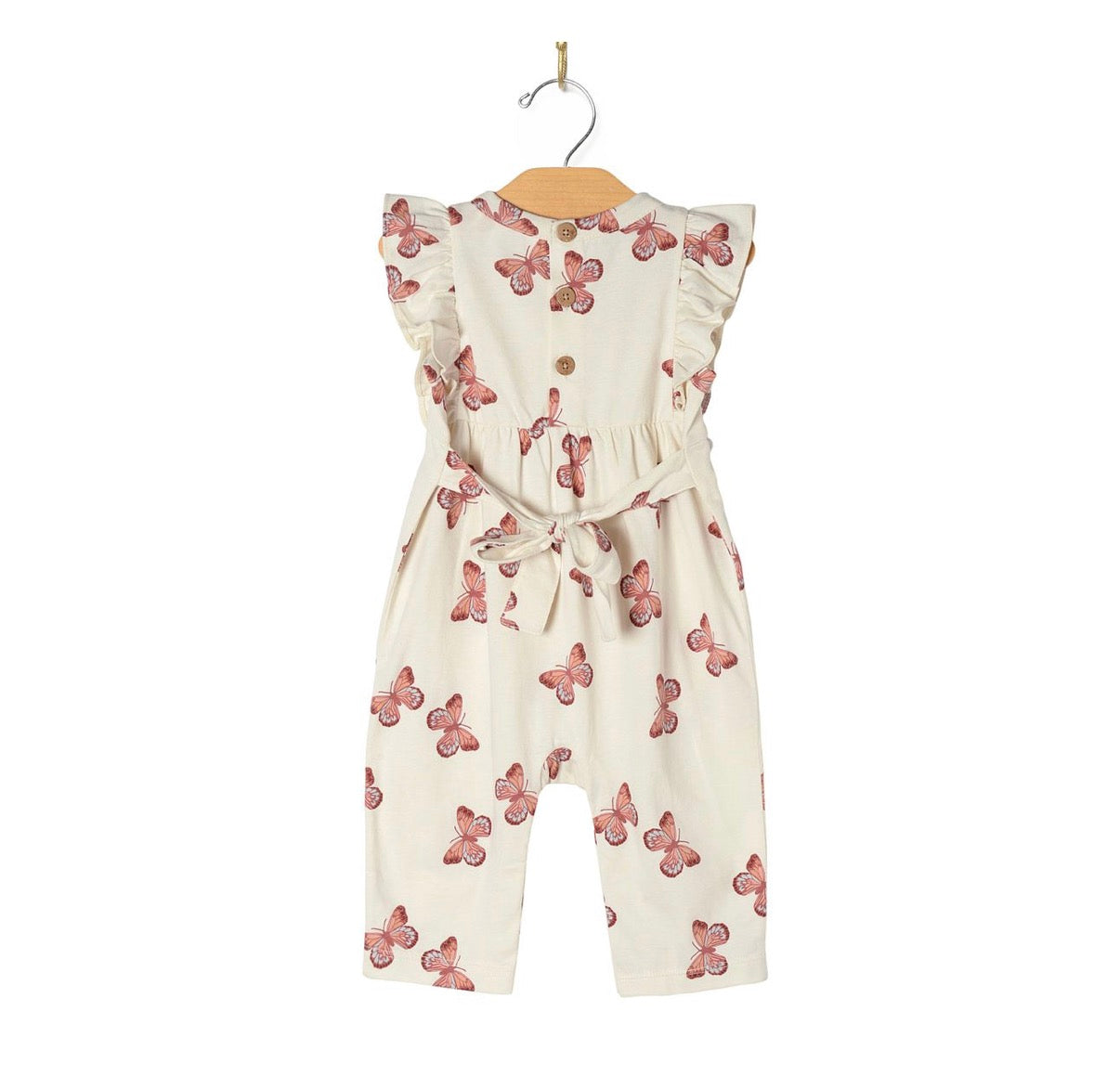 City Mouse Studio - Flutter Long Romper - Butterflies