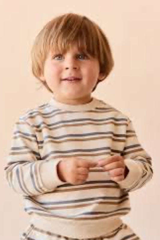 Jamie Kay - Organic Cotton Jalen Oversized Jumper -Raynor Stripe North Sea