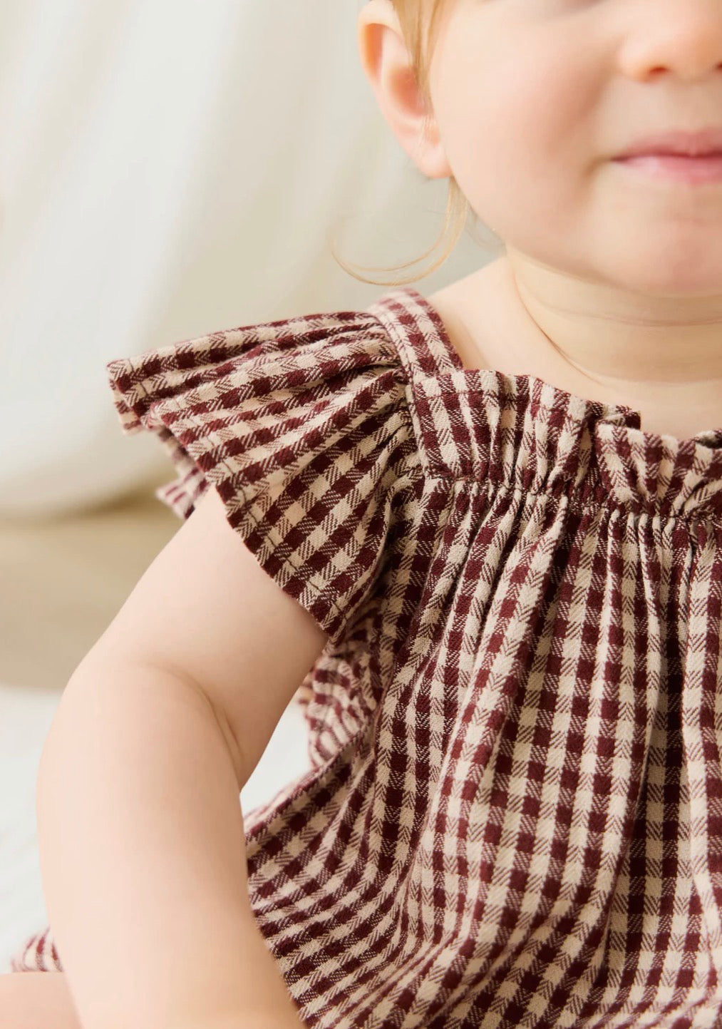 Jamie Kay - Organic Cotton Harriette Playsuit - Cinnamon Gingham
