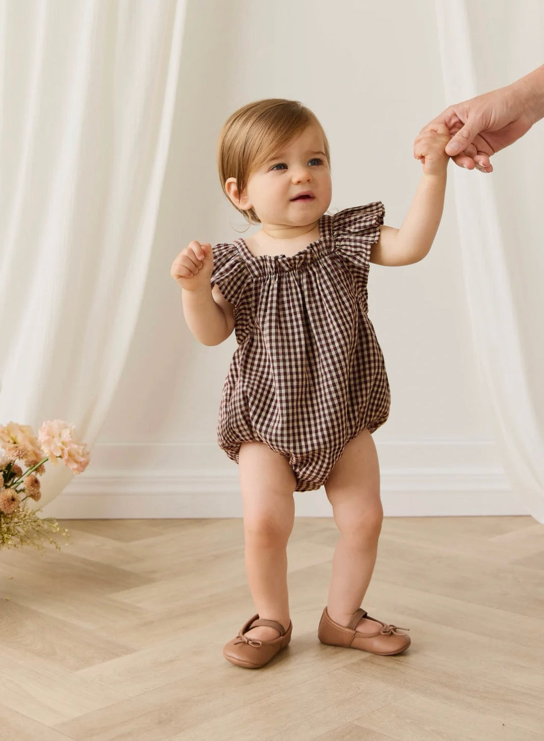 Jamie Kay - Organic Cotton Harriette Playsuit - Cinnamon Gingham