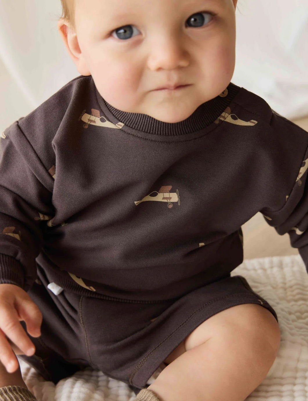 Jamie Kay Organic Cotton Peyton Sweatshirt - Pilot Planes Bistre