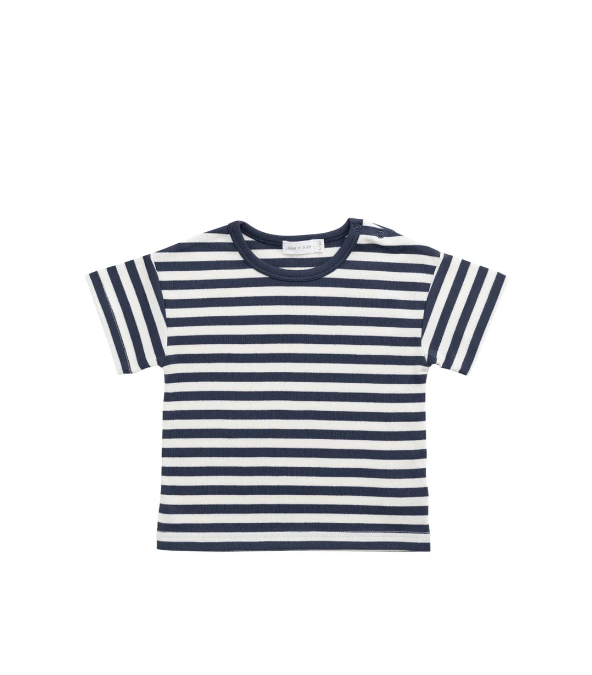 Jamie Kay - Pima Cotton Hunter Tee - Essential Stripe Charter/Cloud