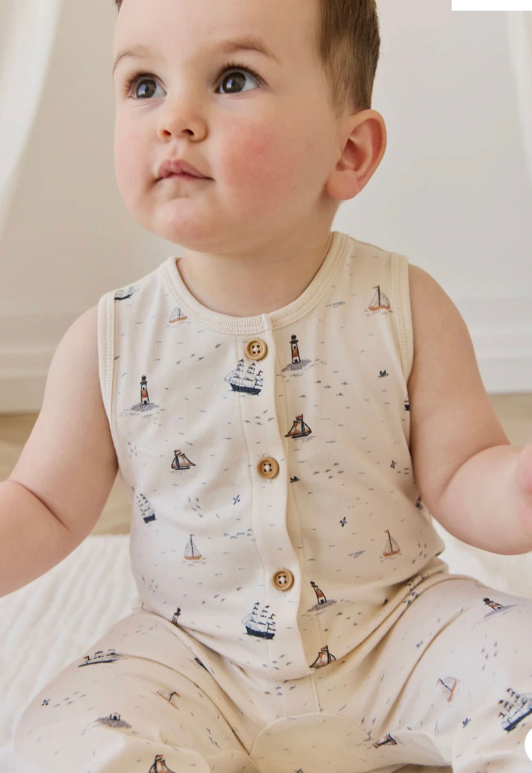 Jamie Kay - Organic Cotton Rupert Onepiece - Sailing Day