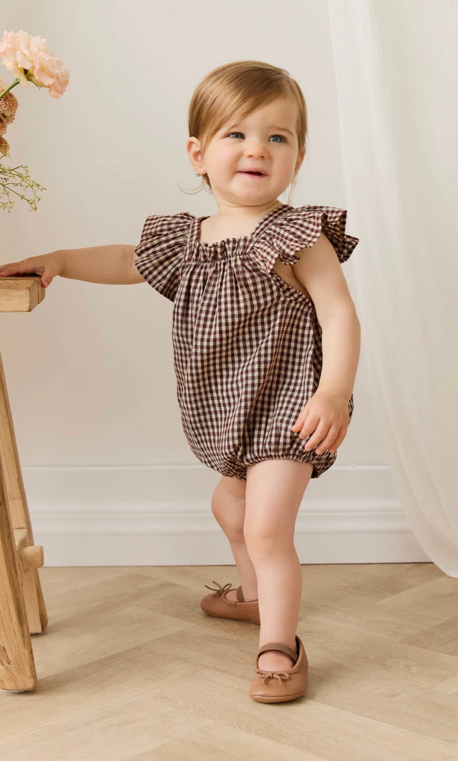 Jamie Kay - Organic Cotton Harriette Playsuit - Cinnamon Gingham