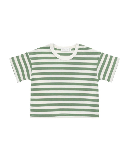 Jamie Kay - Pima Cotton Wesley Tee - Essential Stripe Parchment/Snow Pea