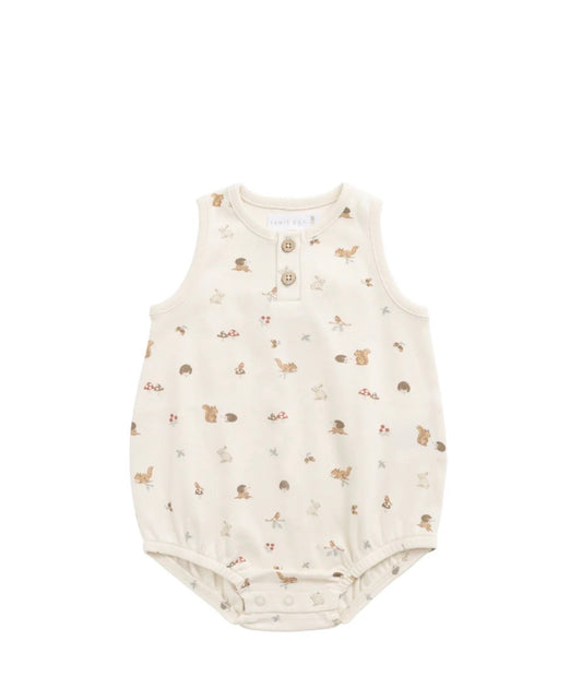 Jamie Kay - Organic Cotton Archie Playsuit - Forest Gathering