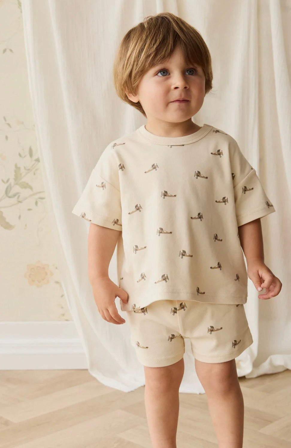 Jamie Kay - Pima Cotton Wesley Short - Fly High Vanilla Cream