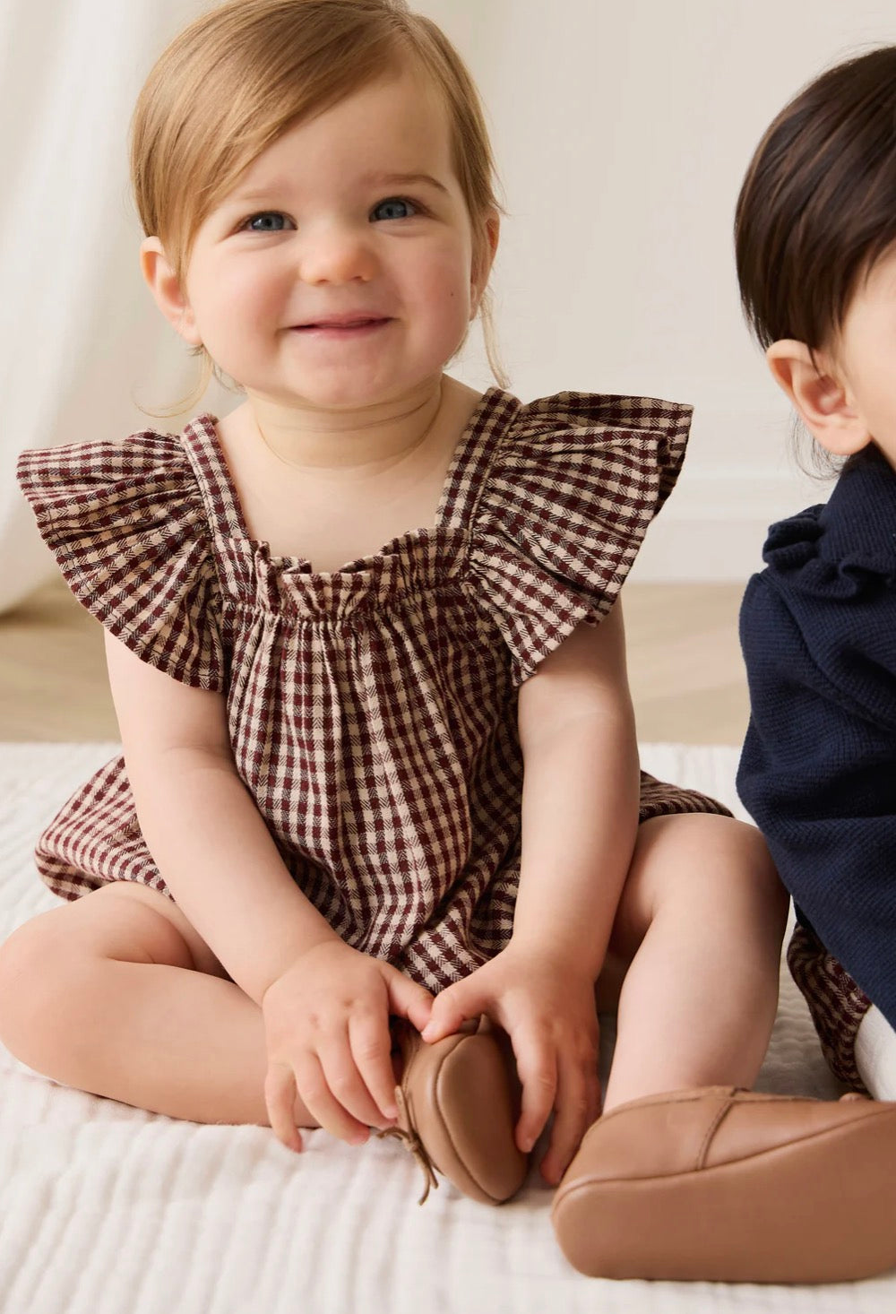 Jamie Kay - Organic Cotton Harriette Playsuit - Cinnamon Gingham