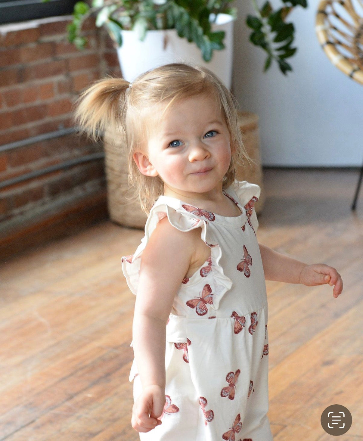 City Mouse Studio - Flutter Long Romper - Butterflies
