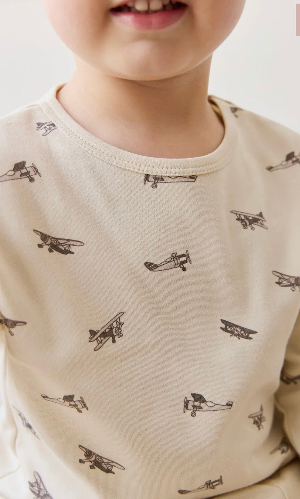 Jamie Kay - Pima Cotton Arnold Long Sleeve Top - Avion Oat