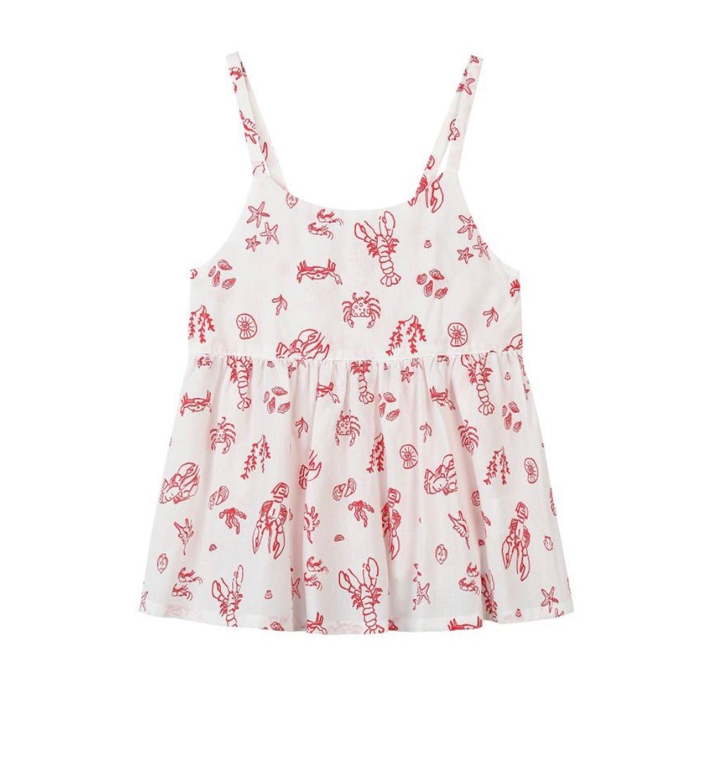 Vignette - Katie Top - Red Nautical Scene