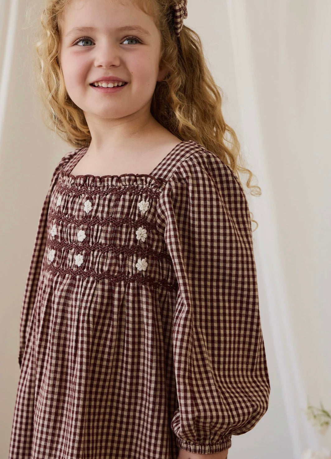 Jamie Kay - Organic Cotton Cecile Dress - Cinnamon Gingham