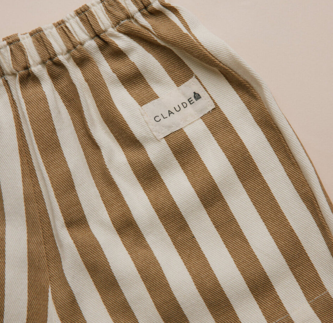 Claude & Co - Harper Hazelnut Stripe Short