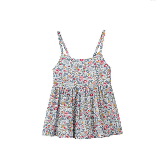 Vignette - Katie Top - Blue Retro Floral