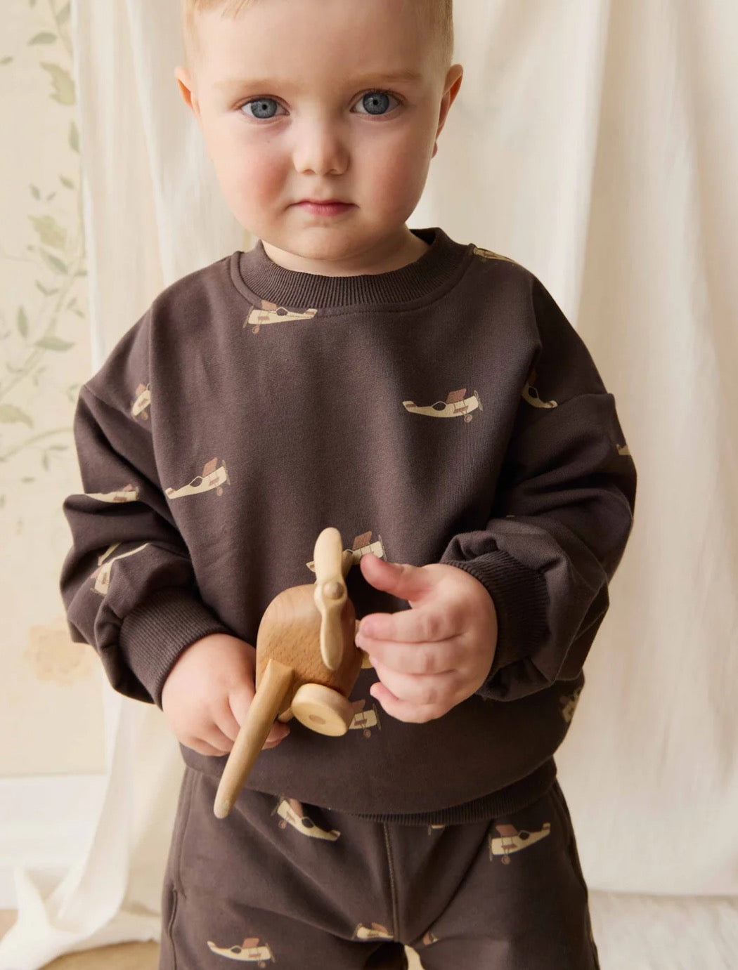 Jamie Kay Organic Cotton Peyton Sweatshirt - Pilot Planes Bistre