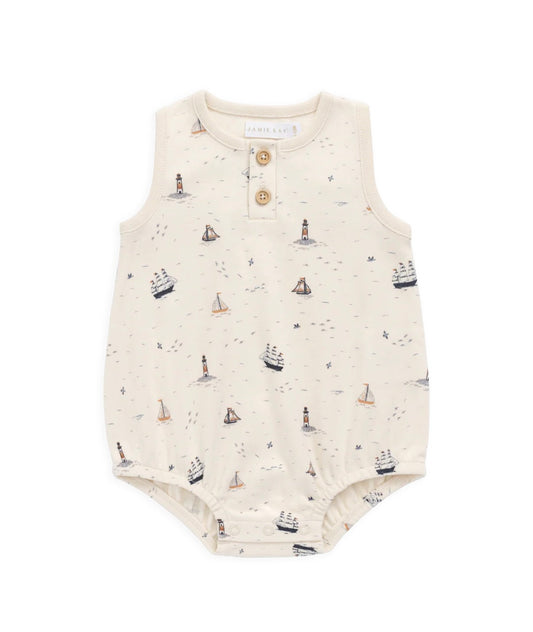 Jamie Kay - Organic Cotton Archie Playsuit- Sailing Day