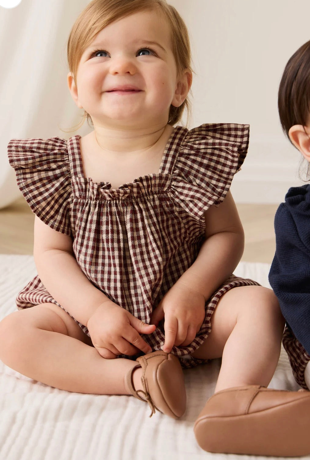 Jamie Kay - Organic Cotton Harriette Playsuit - Cinnamon Gingham